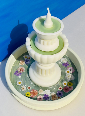 sort中国ALFAFA许愿池喷泉叠叠蜡香薰蜡烛礼盒艺术装饰摆件少女心