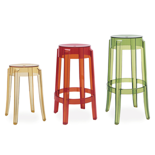 sort意大利Kartell彩色塑料吧台凳子透明幽灵椅吧椅CHARLES GHOST