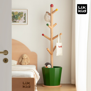 sort中国LIKKID大树衣架儿童衣帽架实木落地衣架卧室床边可爱创意