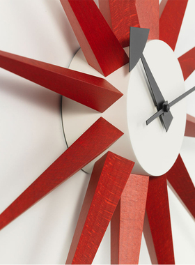 sort瑞士Vitra创意太阳挂钟客厅金属钟表现代简约Sunburst Clock