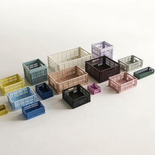 HAY可折叠彩色收纳篮塑料收纳框