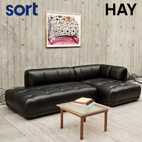 Сортировать датский сено новый кожаный диван высокий импорт Quilton Modern Home Living Multiplayer Dofa