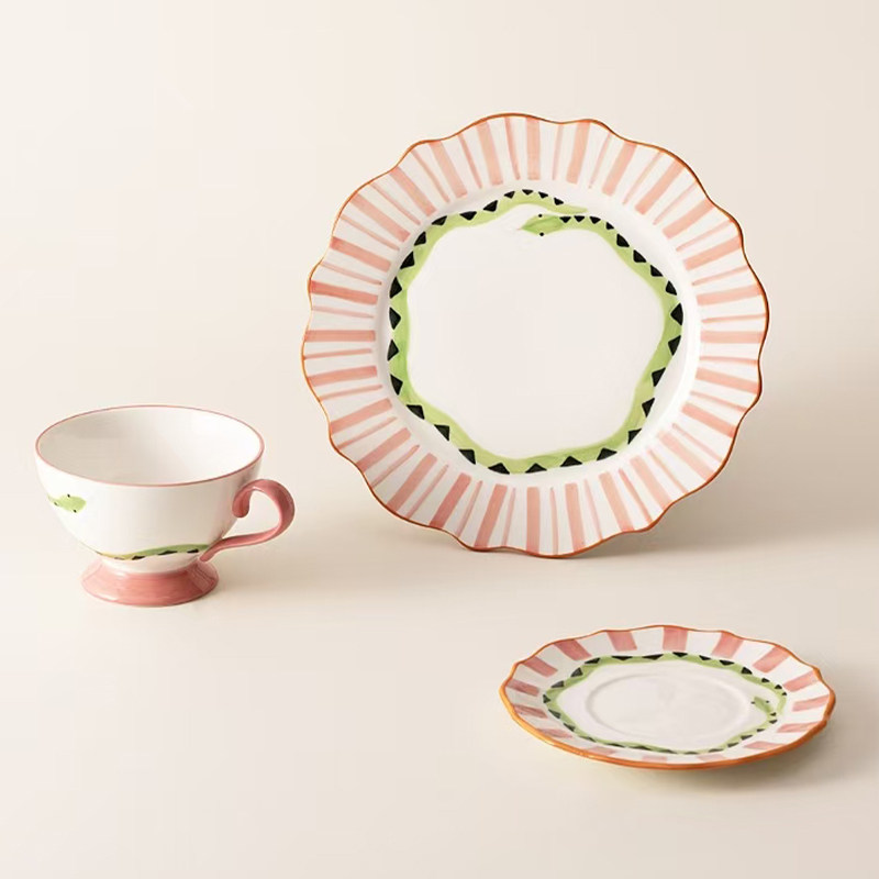 MIONIDO撞色手绘蛇年陶瓷餐盘