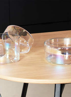 sort荷兰Puik珍珠彩虹透明玻璃储物罐带盖北欧收纳罐少女心Circum