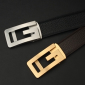 带青年皮带男士 商务裤 3.5 真皮腰带 防过敏百搭字母不锈钢自动扣