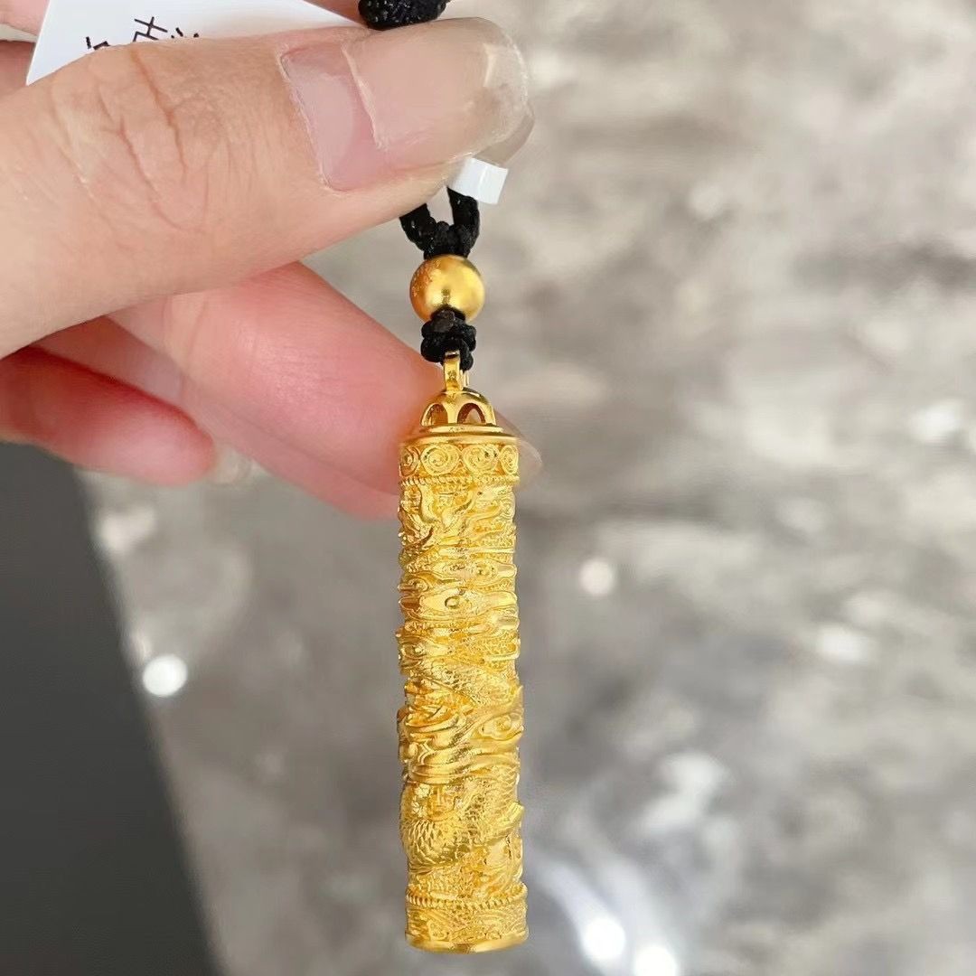 盘龙柱吊坠项链寓意盘龙而上节节高升中国风爆款轻奢潮流送礼男女