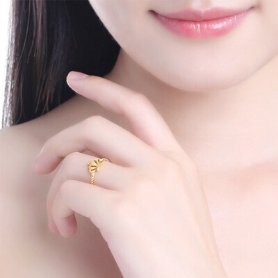 越南沙金皇冠戒指手链项链手镯耳钉套装女 铜镀24k黄金五件套装