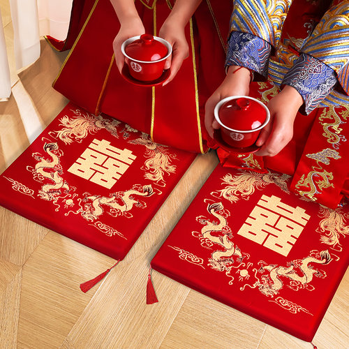 结婚敬茶跪垫一对婚礼改口