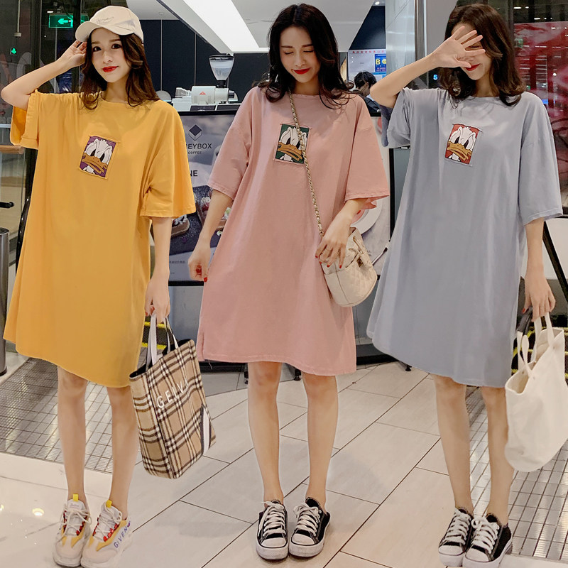 2019孕妇装夏装连衣裙宽松纯棉夏季上衣中长款大码女款T恤裙短袖t在类目 孕妇装/孕产妇用品/营养, 孕妇装, 连衣裙中 - 来自Buy2taobao.com提供专业的淘宝代购服务