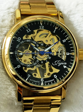 真皮男士防水夜光手动机械表