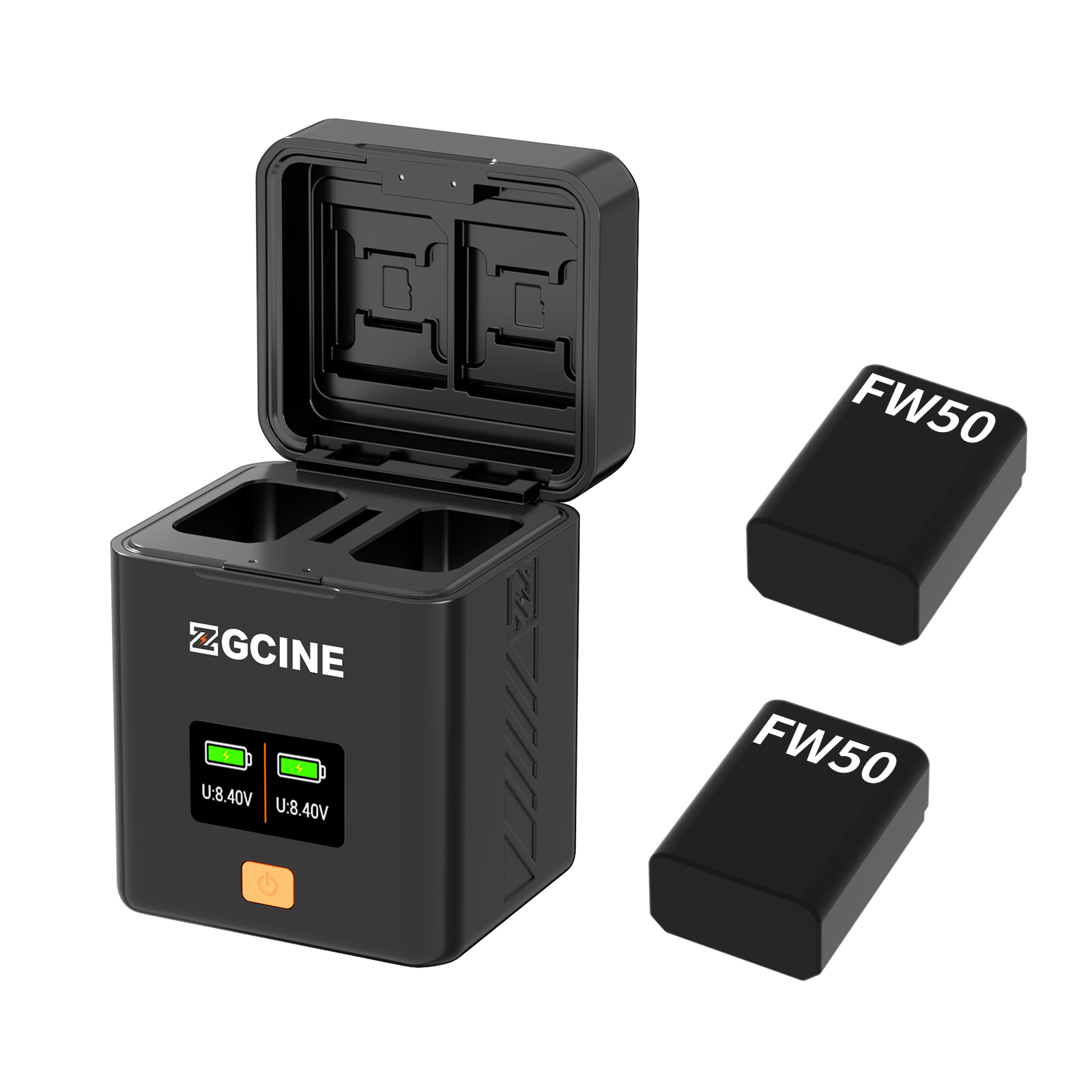 ZGCINE影小能NP-FW50相机电池充电器快充盒适用sony索尼zve10 a64