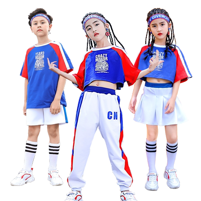 儿童啦啦队演出服运动会表演服棉