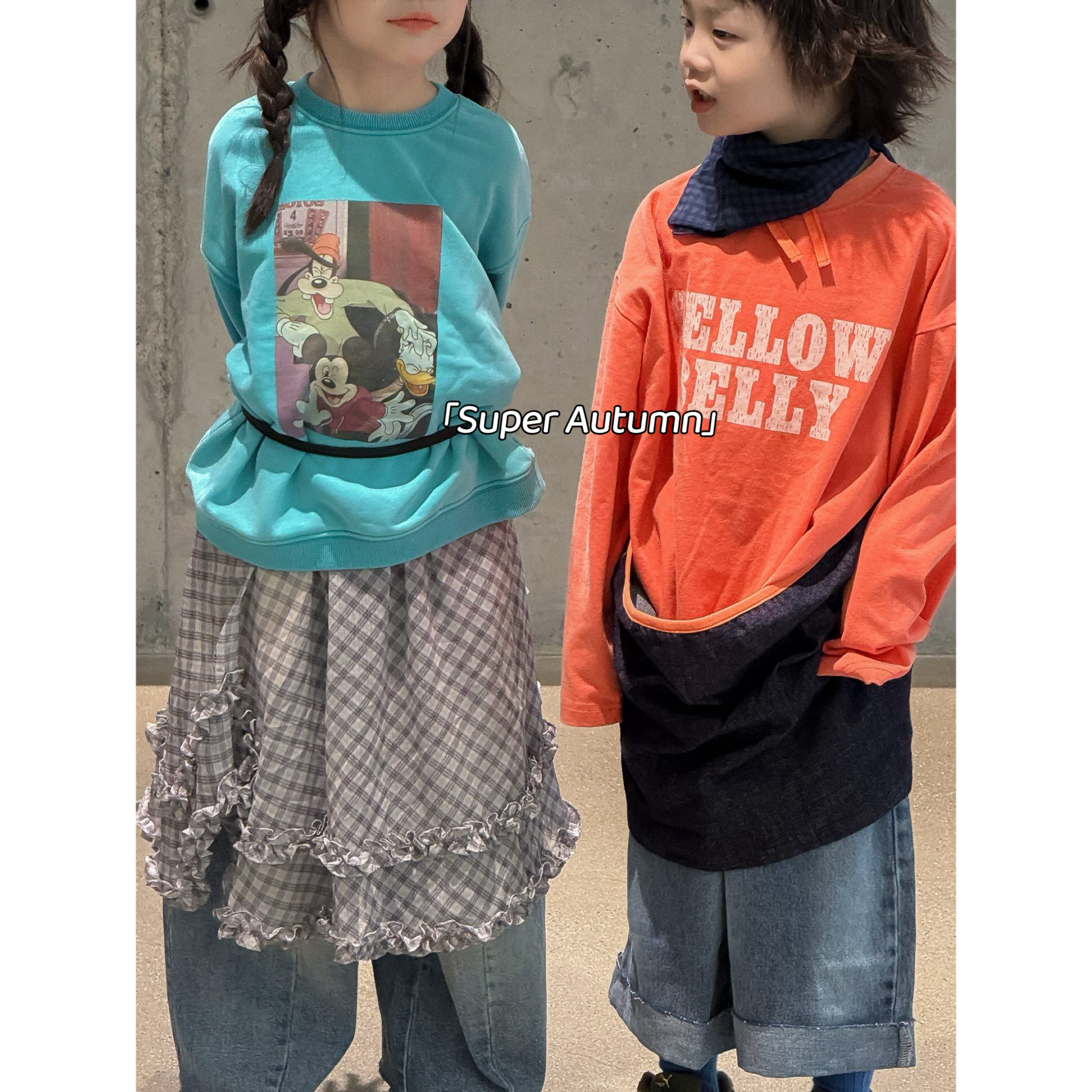 女童秋季韩版卡通圆领卫衣