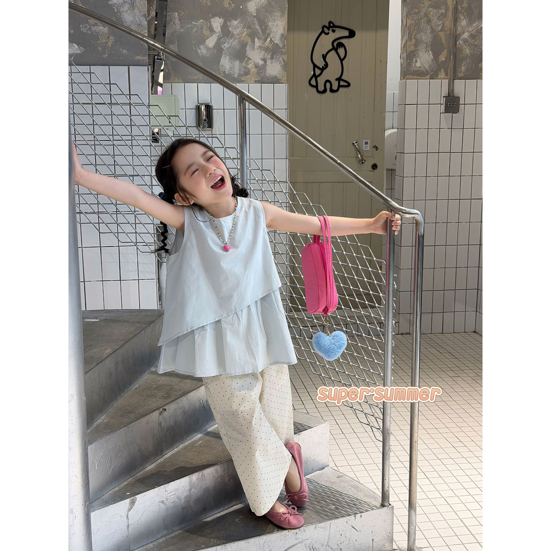 女童26夏季韩版宽松背心套装
