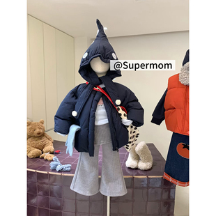 女童26冬季新款韩版加厚夹棉棉服外套上衣加绒围裙休闲裤套装潮童