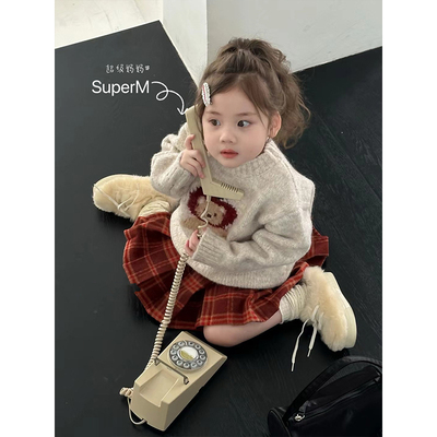 女童韩版卡通小熊加厚毛衣