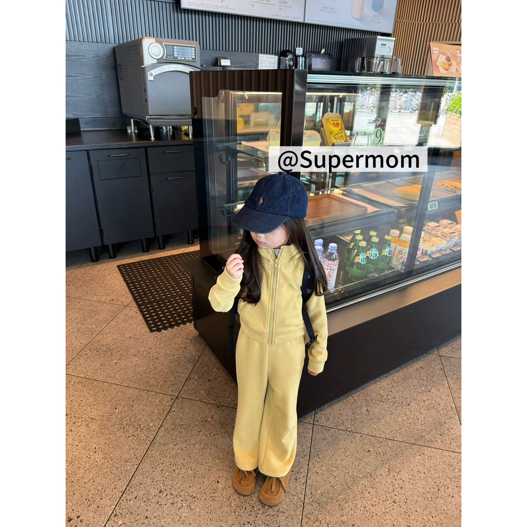 女童26冬季连帽加绒卫衣套装