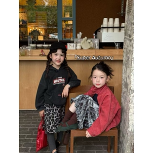 姐妹装 女童秋季 hy字母休闲连帽卫衣爆款 韩版 灯芯绒百搭外套潮 新款