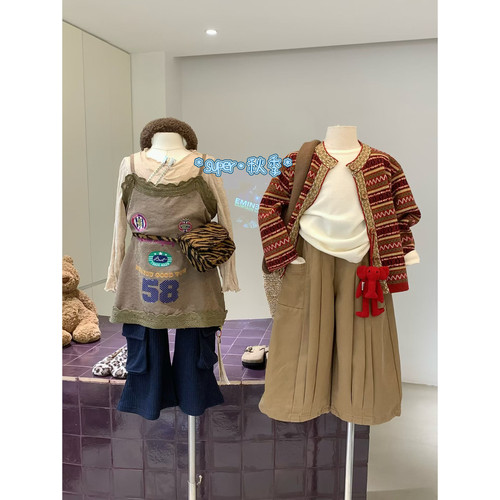 女童26秋季韩版复古针织开衫