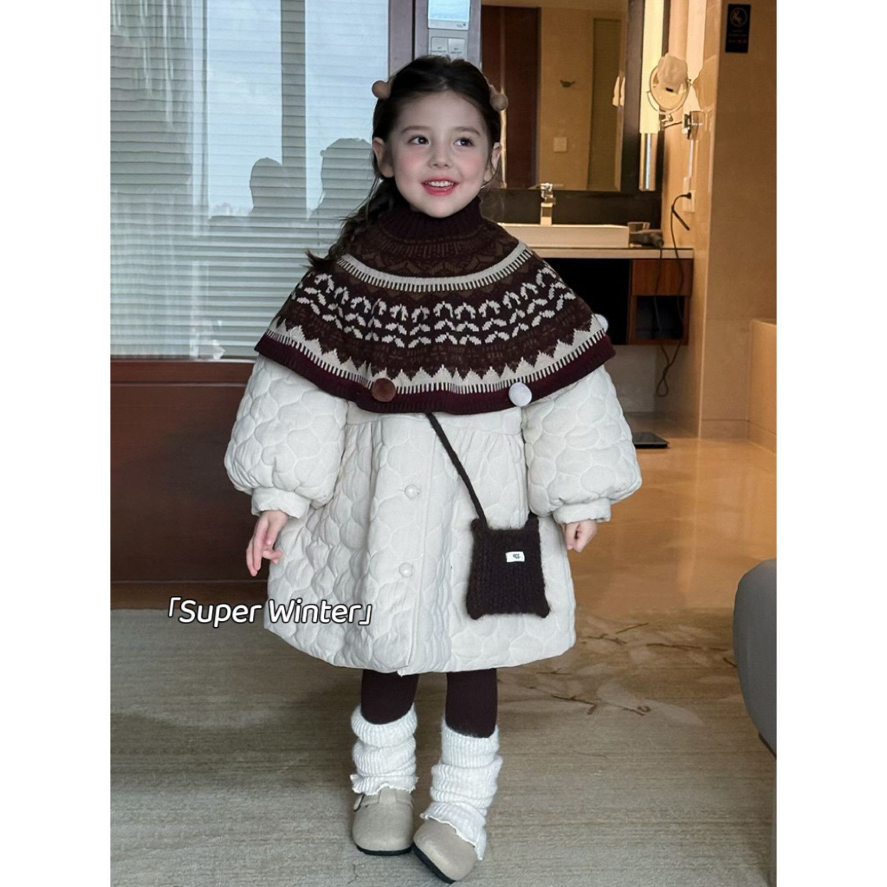 女童冬季韩版气质夹棉棉服裙