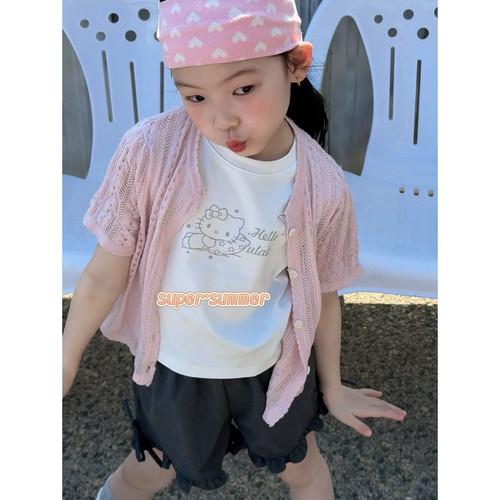女童26夏季韩系KT短袖套装