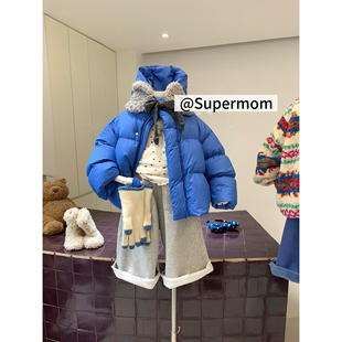 女童26冬季新款韩版洋气加厚棉服外套连帽保暖面包服加棉大衣潮童