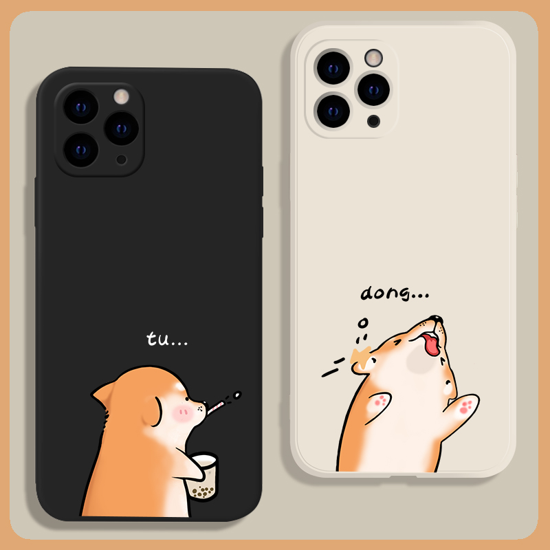 原创卡通可爱柴犬情侣手机壳