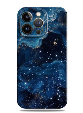 深邃蓝色夜空适用苹果16promax手机壳15文艺12小米14华为mate60菲林p70荣耀200高级感nova13一加oppo全包vivo
