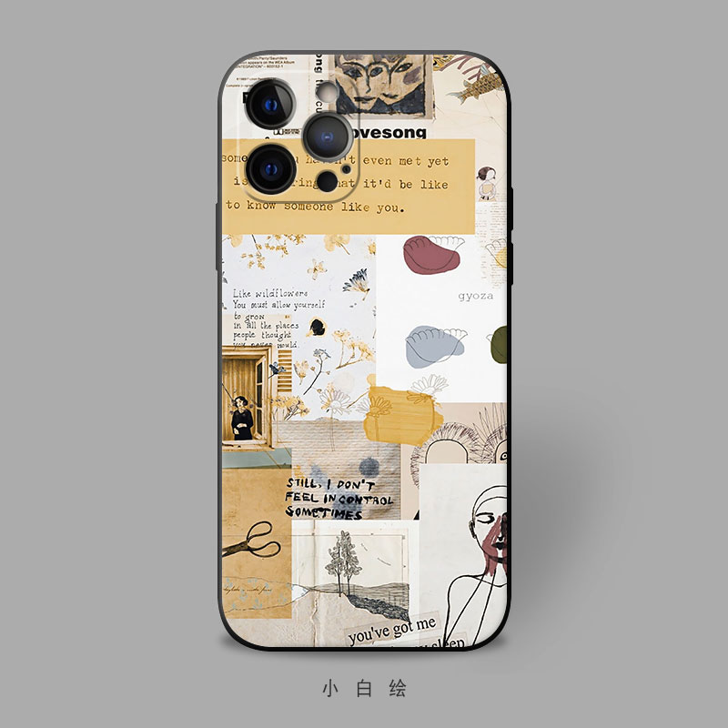 适用苹果手机壳ins风冷淡硅胶