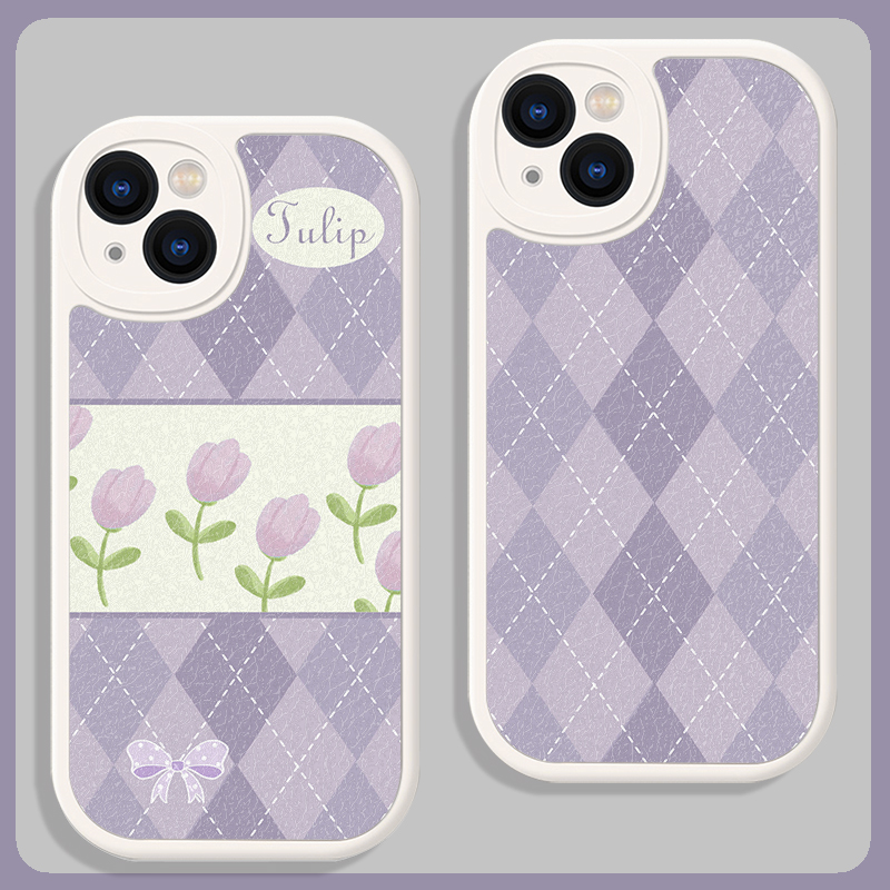原创紫色温柔风适用苹果13手机壳12红米K50至尊mate40华为nova7潮