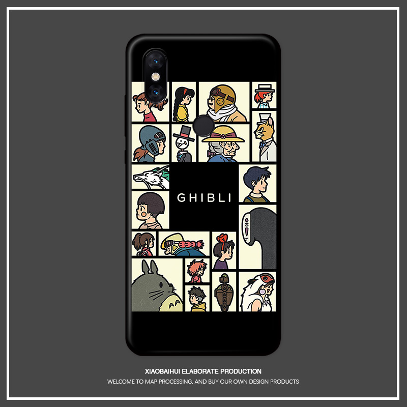 适用小米play/max3/2/2s小米mix3手机壳宫崎骏动漫集龙猫无脸男磨
