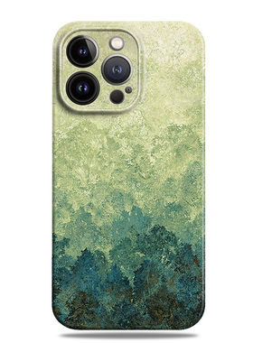 绿色山峦16苹果15手机壳14promax菲林文艺清新14小米13华为mate70高级感P60一加oppo荣耀300全包vivo三星艺术