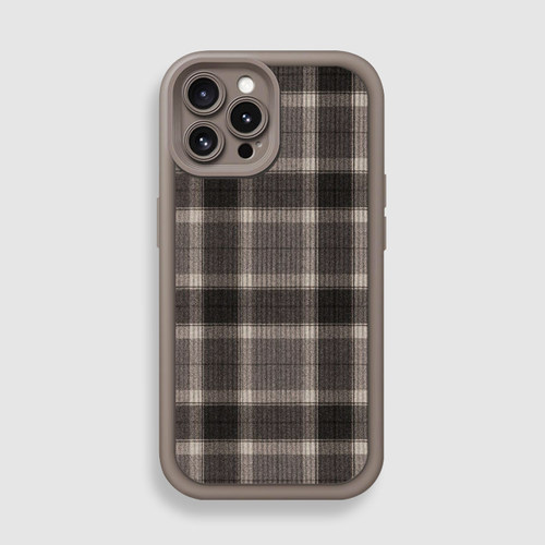 咖啡色秋冬经典黑格子手机壳全包