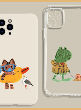 卡通可爱童趣猫咪适用17air苹果16promax手机壳15小米13华为nova14硅胶P80透明mate70一加oppo荣耀400软vivo