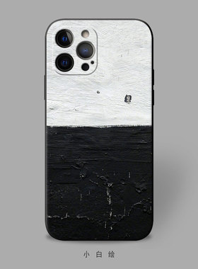 适用苹果12mini/xr/678pluse/iphone11promax手机壳简约黑白撞色
