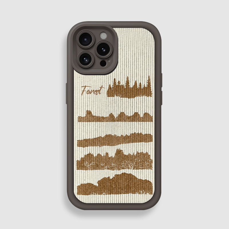 文艺森系树影复古咖色艺术手机壳