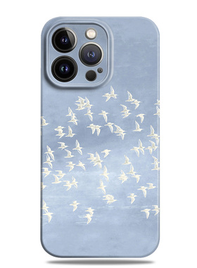 飞鸟集蓝色文艺适用苹果16e手机壳15promax12小米14华为mate60菲林p70荣耀200高级感nova13一加oppo全包vivo