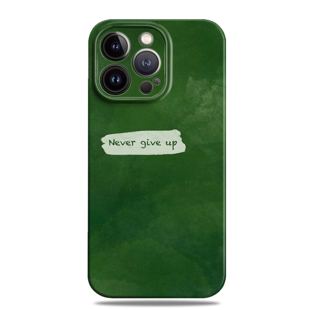 永不放弃原创绿色励志英文适用苹果15手机壳13promax菲林12小米14华为mate60高级感nova12一加oppo全包vivo潮,3C数码配件,手机保护套/壳,淘宝优惠券,粉丝福利购,淘宝优惠卷