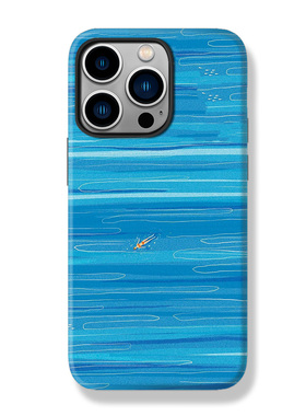 蓝色海洋游泳适用苹果16手机壳15promax12小米13华为nova14菲林pura80荣耀400磁吸mate70一加oppo全包vivo潮