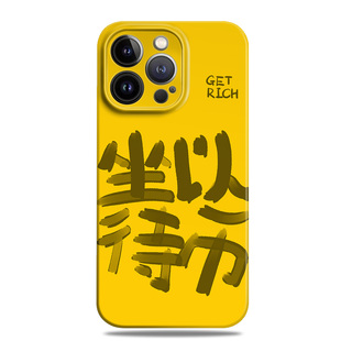 坐以待币趣味文字适用苹果16promax手机壳15潮13小米14华为mate60菲林p70荣耀200搞怪nova12一加oppo全包vivo