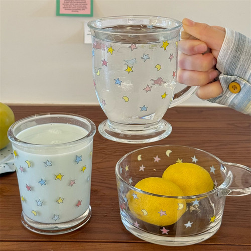彩色星星ins高颜值玻璃餐具套装