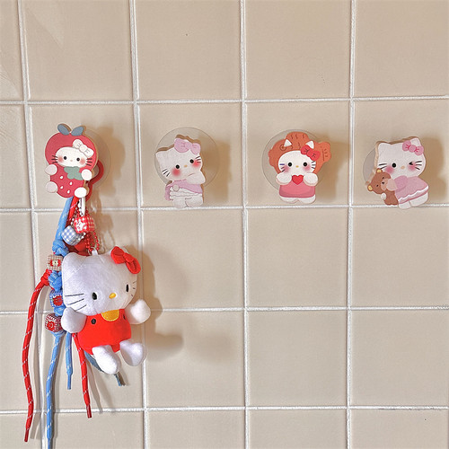 小猫卡通挂钩免打孔强力承重厨房浴室入户门后宿舍卧室强力衣帽钩