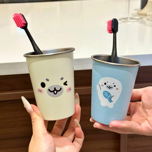 可爱卡通304不锈钢高颜值刷牙杯