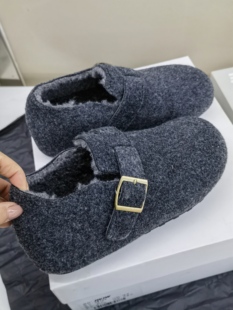 平底百搭休闲懒人勃肯鞋 韩版 新款 冬季 女1122 圆头皮带扣奶奶鞋