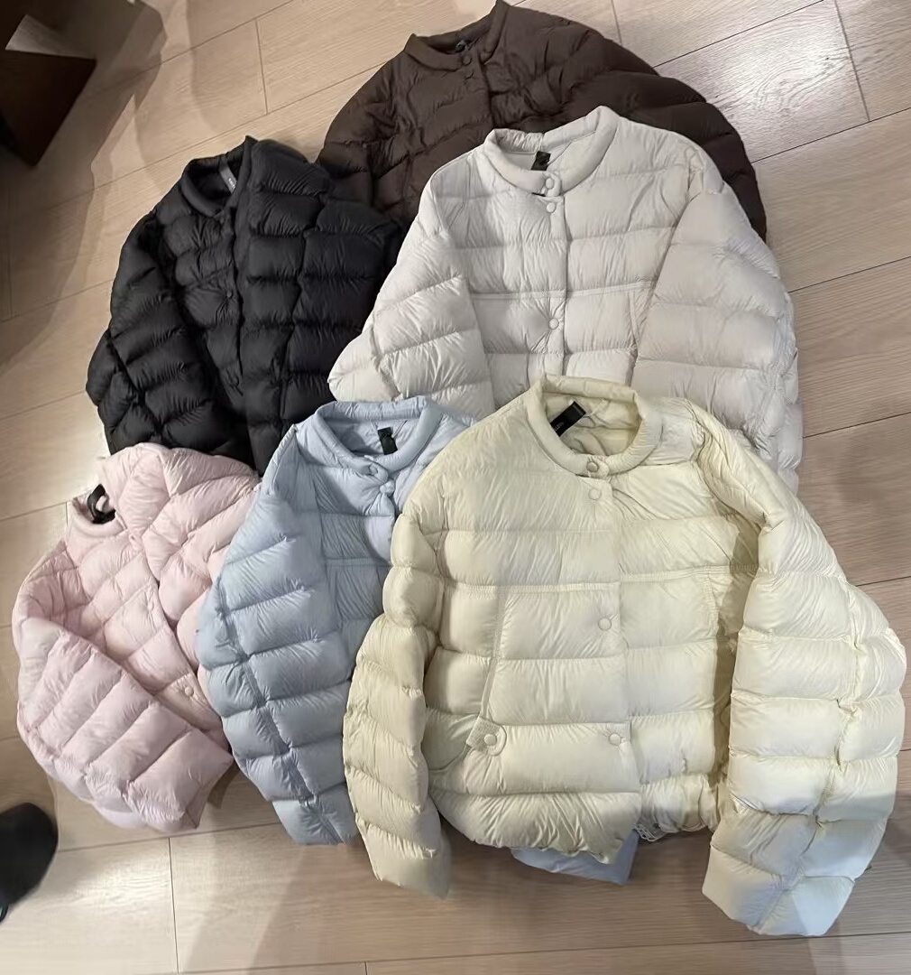 欧货2025冬季新款高级气质90白鸭绒糖果色系排骨面包羽绒服外套女