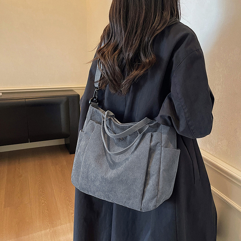 新款手提斜挎大包女公文包学生书包简约休闲条绒面布包大容量女包,箱包皮具/热销女包/男包,通用款女包,淘宝优惠券,粉丝福利购,淘宝优惠卷