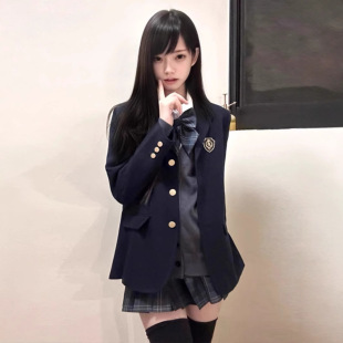 创 学院风jk制服三粒扣西服百搭外套川岛私立学院 圣研高西装