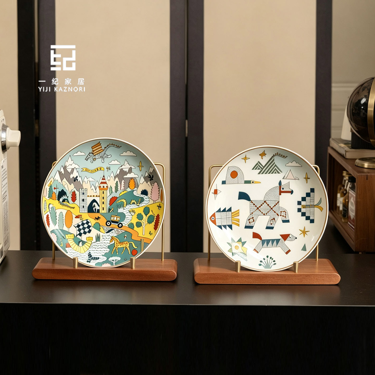 盘子展示架实木高档精致图片