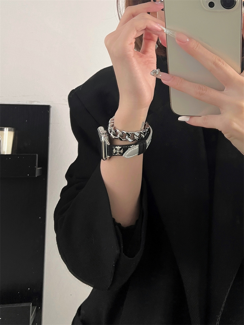 s9复古柳钉克罗心女款表带