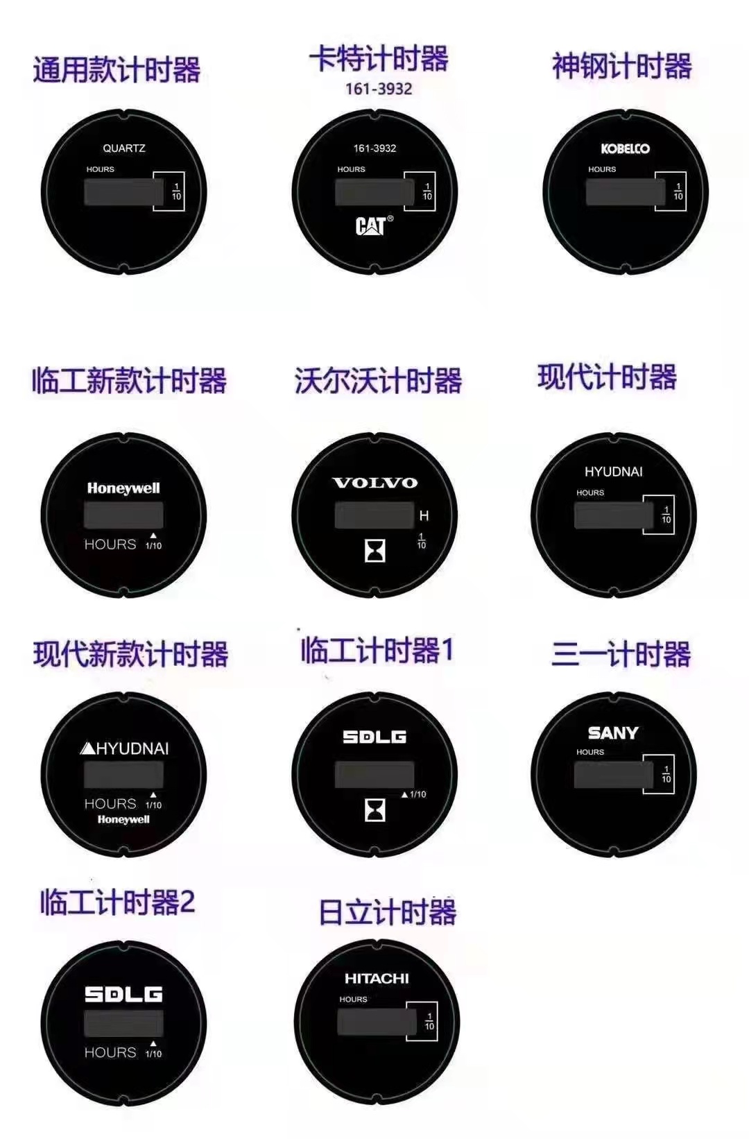 挖掘机配件卡特斗山神钢计时器